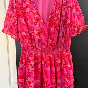 Sugarlips Pink and Red Floral Dress
